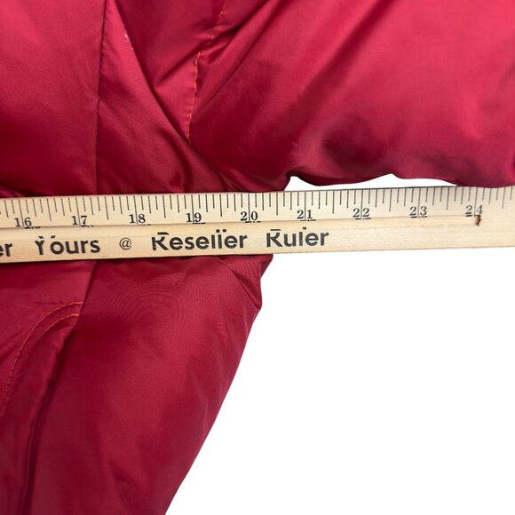 Guess Puffer Down Filled  Jacket Womens M Red Quilted Insulated Double Zip - Picture 6 of 10